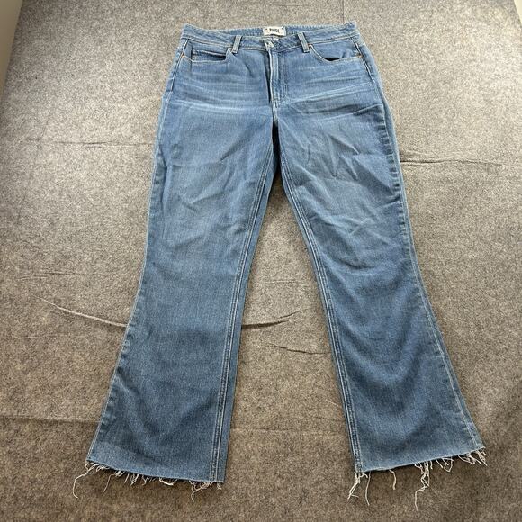 PAIGE Denim - Paige Jeans Women’s 30 Colette Crop Flare Raw Hem Denim Boho Casual Retro